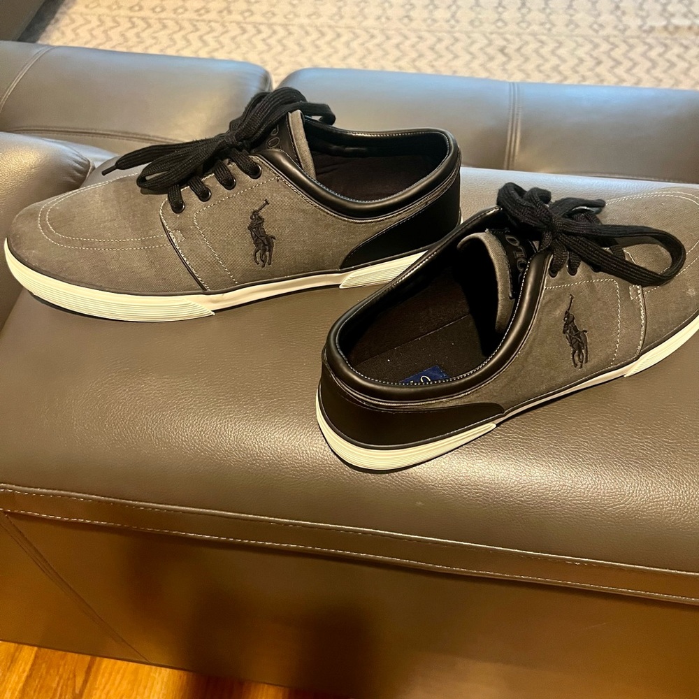 Polo by Ralph Lauren Men's Black and Gray Sneakers